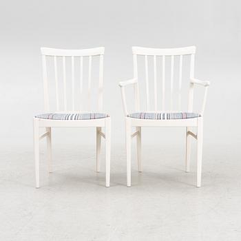 Carl Malmsten, matbord och stolar, 10 st samt karmstolar, ett par, "Herrgården", Bodafors, 1900-talets slut.