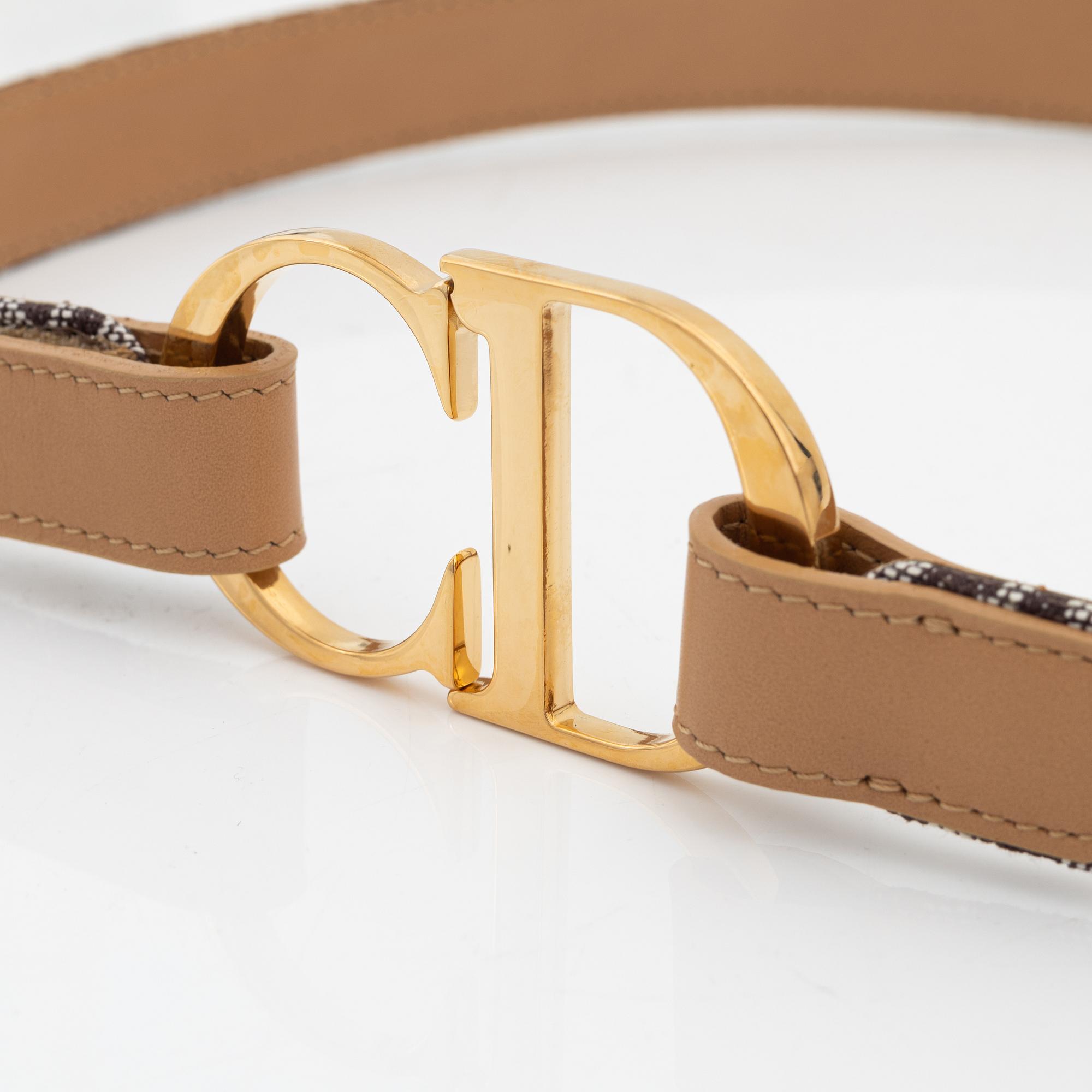 Christian Dior, skärp, "Saddle bag logo jean". Storlek 75.