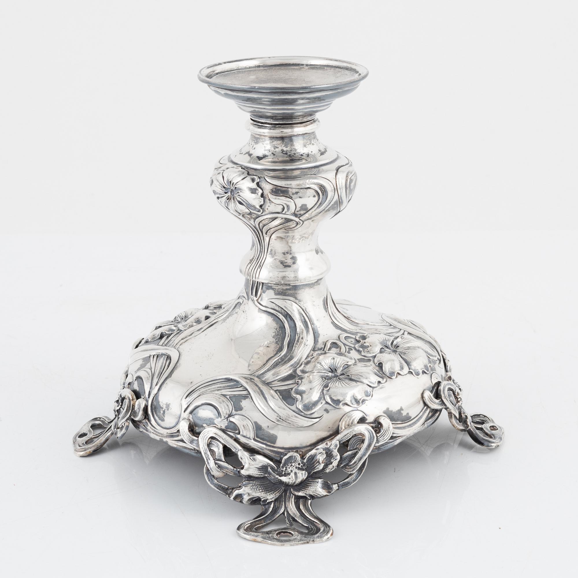 An Austro-Hungarian Art Nouveau Silver Candlestick, Vienna circa 1900.