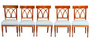 3. A SET OF FIVE CHAIRS.