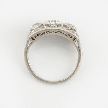 A WA Bolin platinum ring set with old- and eight-cut diamonds.