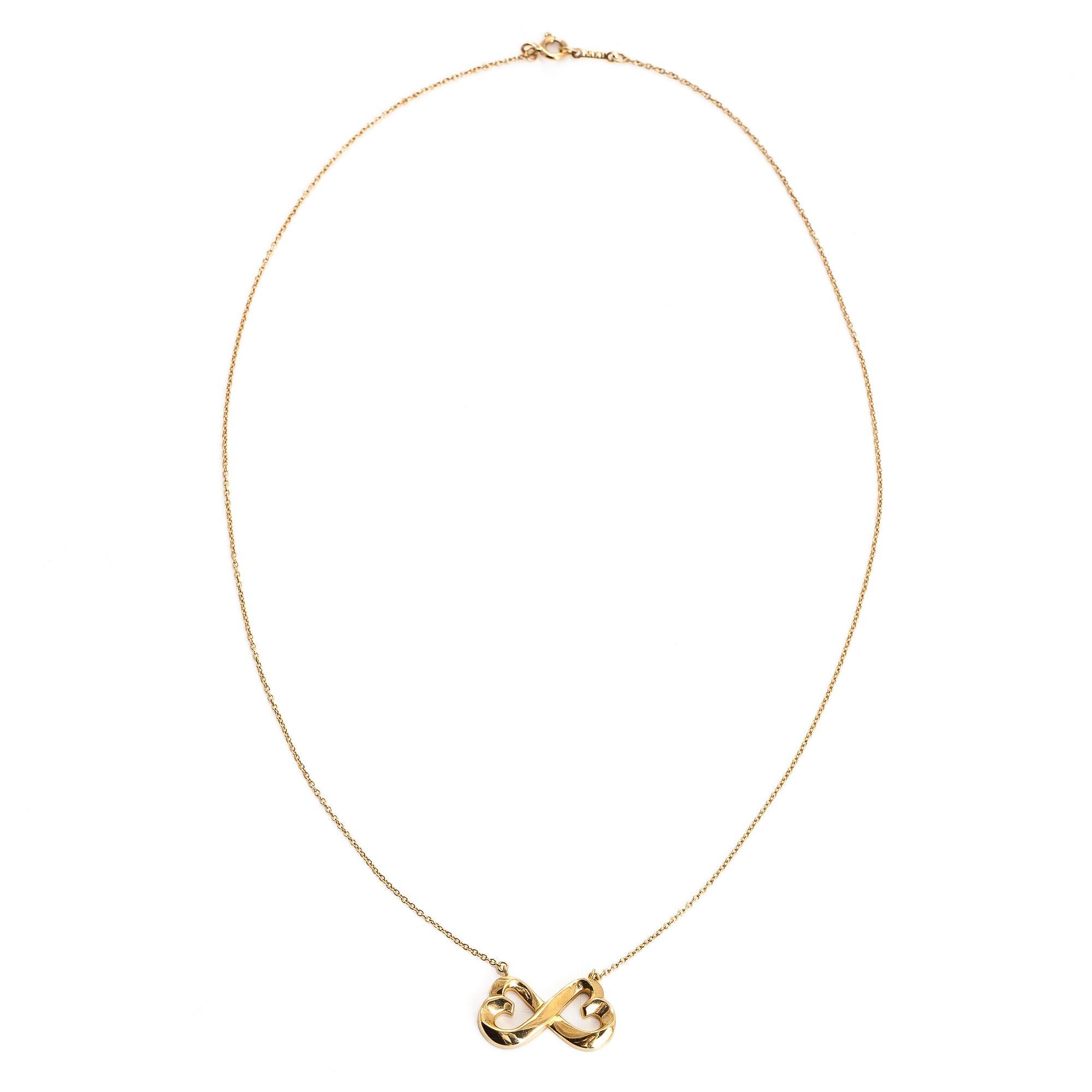 Tiffany & Co, Paloma Picasso, a "Double Loving Heart" necklace in 18K gold.
