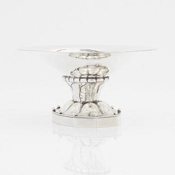 Johan Rohde, skål på fot, sterlingsilver, Firma Georg Jensen, modell 42B, efter 1945.