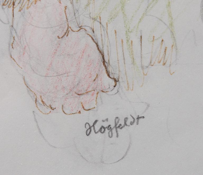 ROBERT HÖGFELDT, teckning, sign.