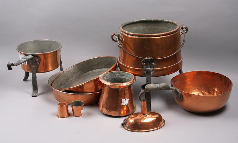 PARTI KOPPAR, 9 delar, 1800-1900-tal.