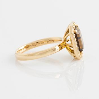 Ring, cocktail ring with tourmaline and brilliant-cut diamonds.