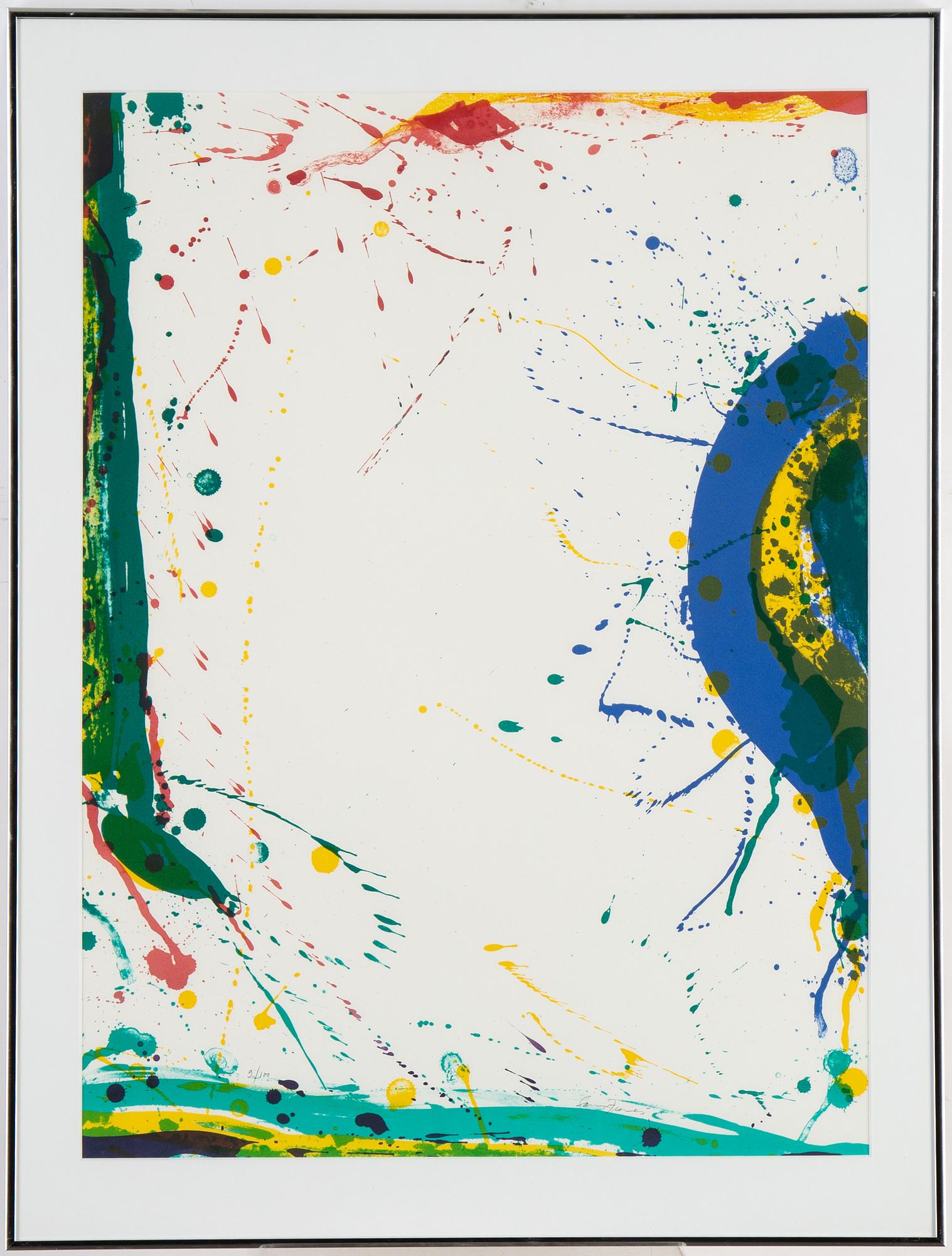 Sam Francis, färglitografi, signerad 9/100.