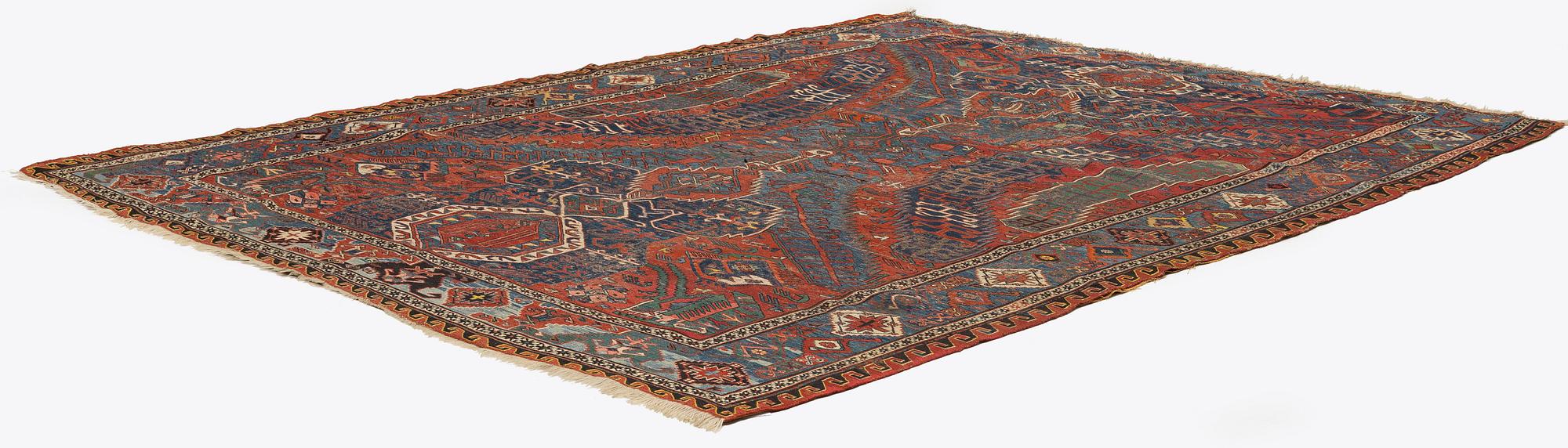 A antique 'Dragon' Soumac, East Caucasus, c. 308 x 240 cm.