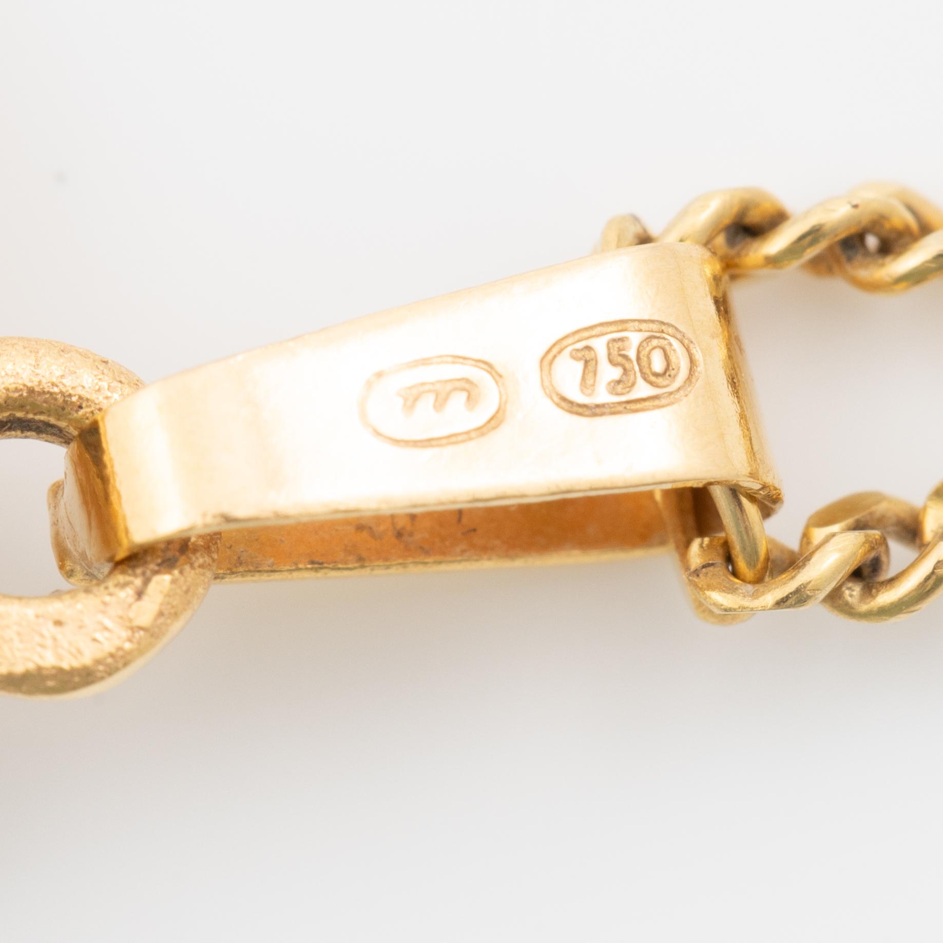 Hänge 18K guld, Finland, med kedja 14K guld.