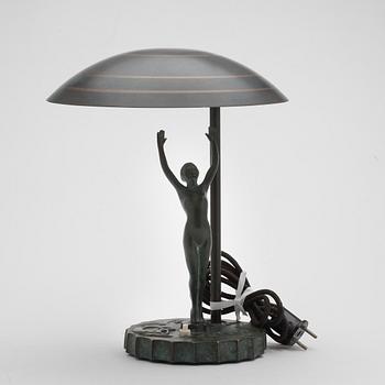 BORDSLAMPA, art déco, brons, 1900-talets första hälft.