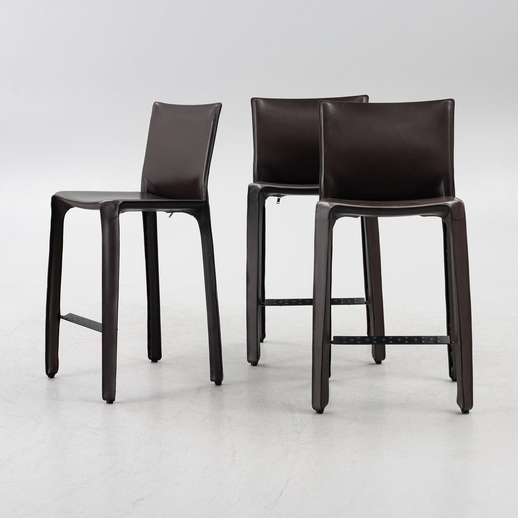 Mario Bellini, Three "410 CAB" bar stools, Cassina, Italy, 21st century.