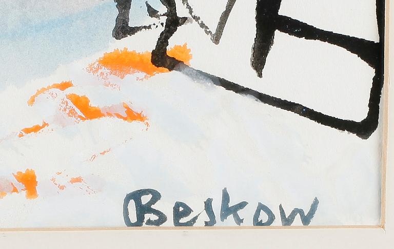 BO BESKOW, gouache, signerad.