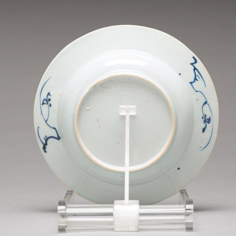 A matched set of 12 blue and white dessert dishes, Qing dynasty, 18th Century.