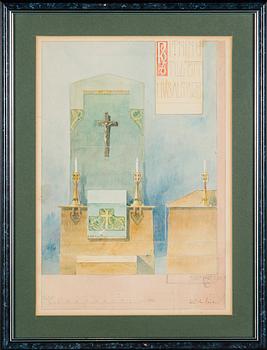 Eliel Saarinen, Skiss till Husaltare.