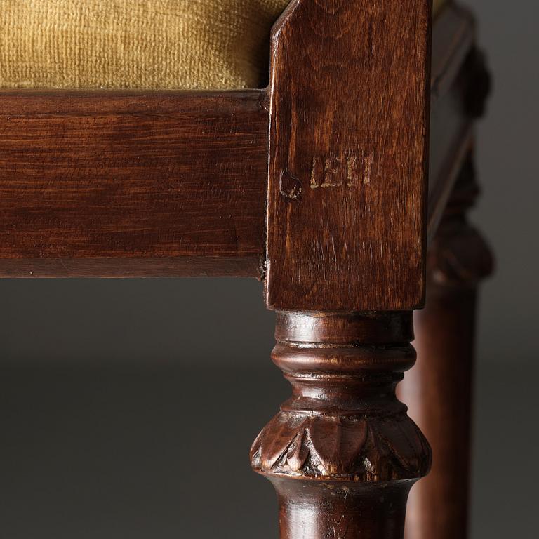 Six Gustavian chairs by Johan Erik Höglander (master in Stockholm 1777).