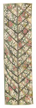 181. Barbro Nilsson, a textile, "Grön kvist", tapestry weave, ca 210-212 x 59-60,5 cm, signed AB MMF BN.