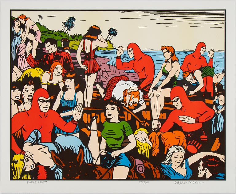 Carl Johan De Geer, lithograph in colours, signed 142/290.