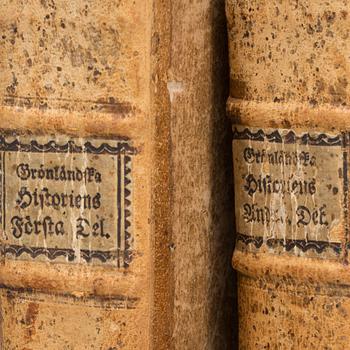 BÖCKER, 2 vol. "Historia om Grönland, deruti Landet och dess Inbyggare...." av David Cranz, Stockholm, 1769.