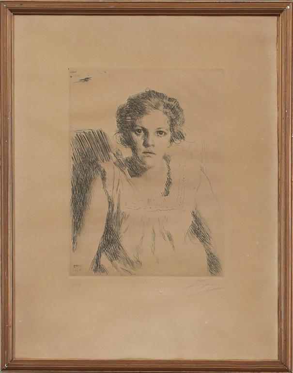 ANDERS ZORN, etsning, signerad, daterad 1914 i plåten.