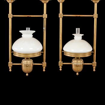 FARTYGSLAMPOR, ett par, jugend, 1900-talets första del, höjd 78 cm.