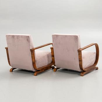 Armchairs, a pair, Art Deco style, 20th century.