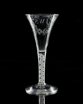 An English wine goblet, 18th Century.