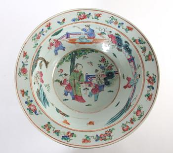 HANDFAT, porslin, Kanton, 1800-tal.