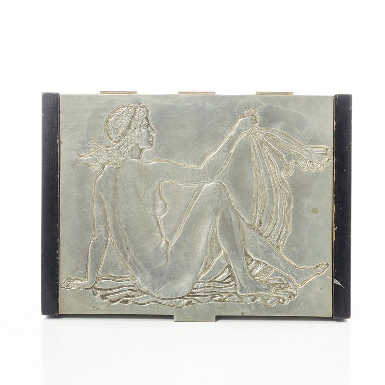 Oscar Antonsson, skrin, tenn, Art Deco, 1938, Athena Ystad.