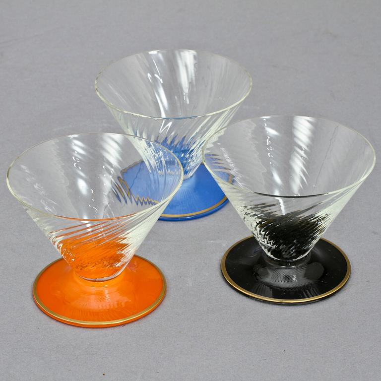 COCKTAILSET, 6 delar, glas, 1900-talets mitt.