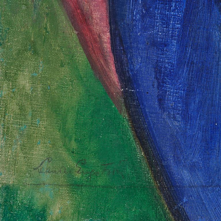 Leander Engström, Sitting model in blue.