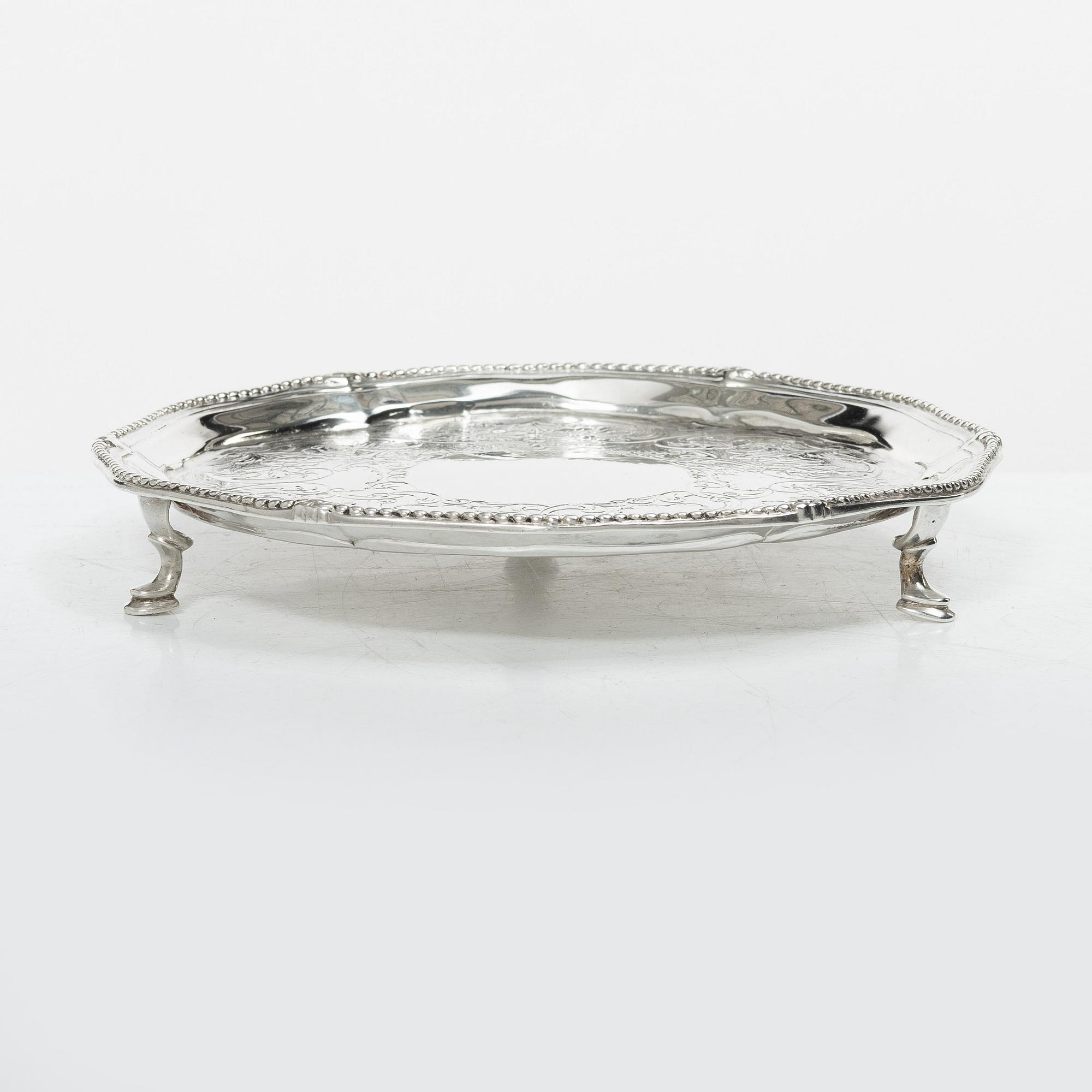 Salver, silver, London, England 1776, William Turton eller Walter Tweedie.
