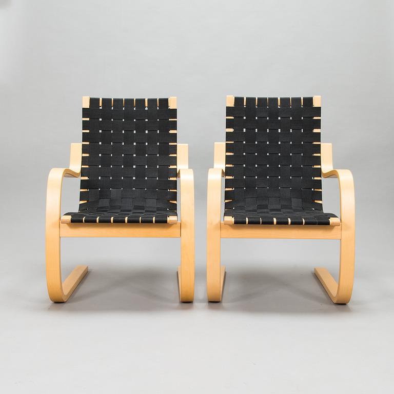Alvar Aalto,  a pair of late 20th century '406' armchairs for Artek.