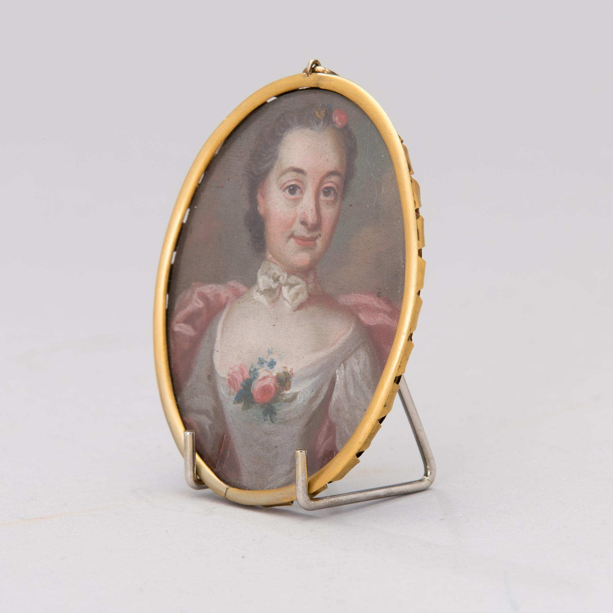 A Swedish 18th century miniature attributed to Johan Stålbom.
