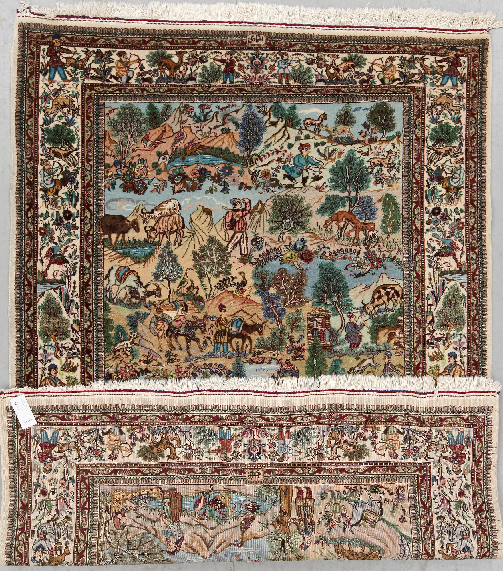 MATTA, old, Täbriz, figural, sign. ca 230x155.