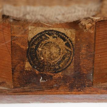 A late Gustavian stool, Stockholm, late 18th century.