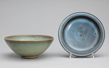 SKÅL SAMT FAT, keramik, Kina, 1900-tal.