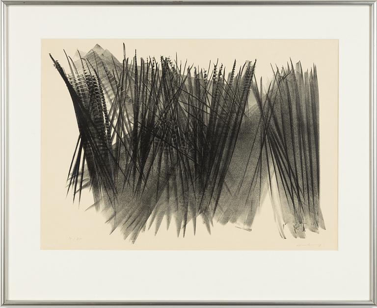 Hans Hartung. Litograph. Signed Hans Hartung.