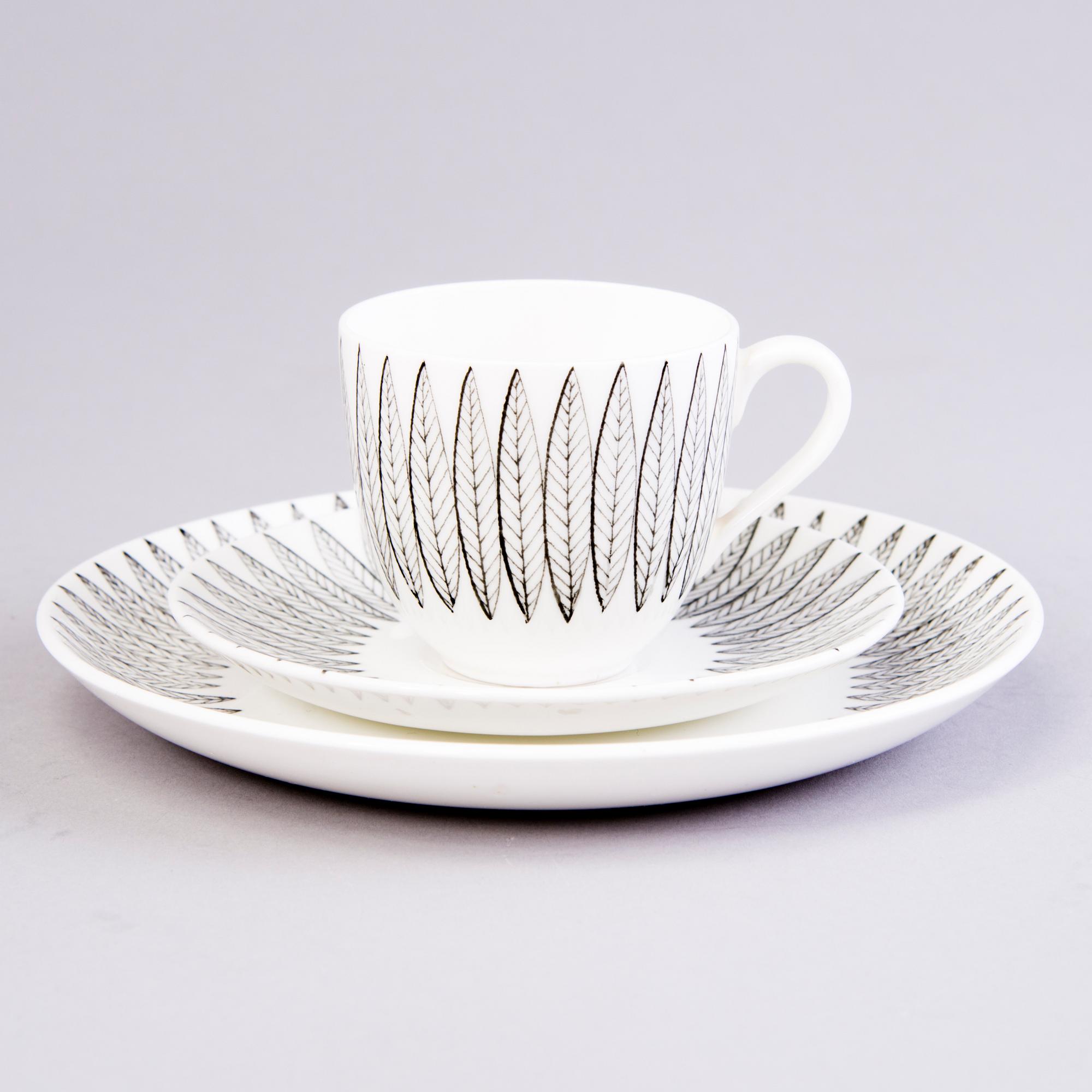 STIG LINDBERG, kaffeservis, 20 delar, porslin, "Salix", Gustavsberg, 1960-tal.