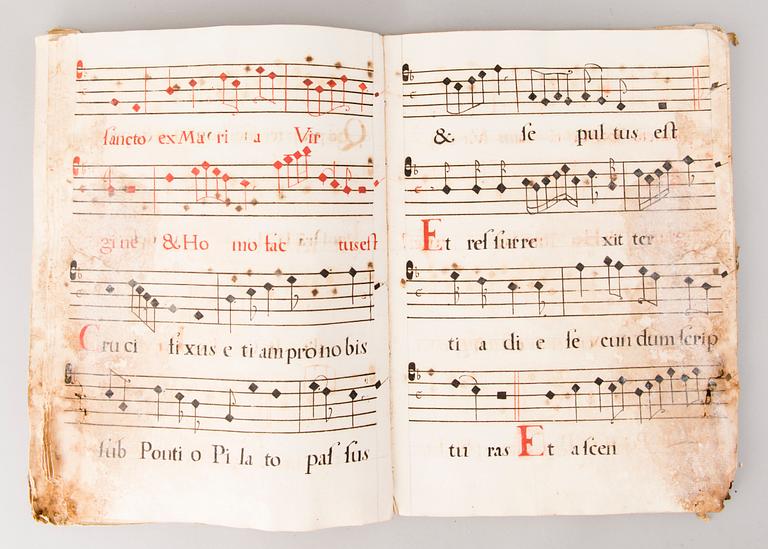 KÄSIKIRJOITUS, pergamenttia, n. 1400-luku.