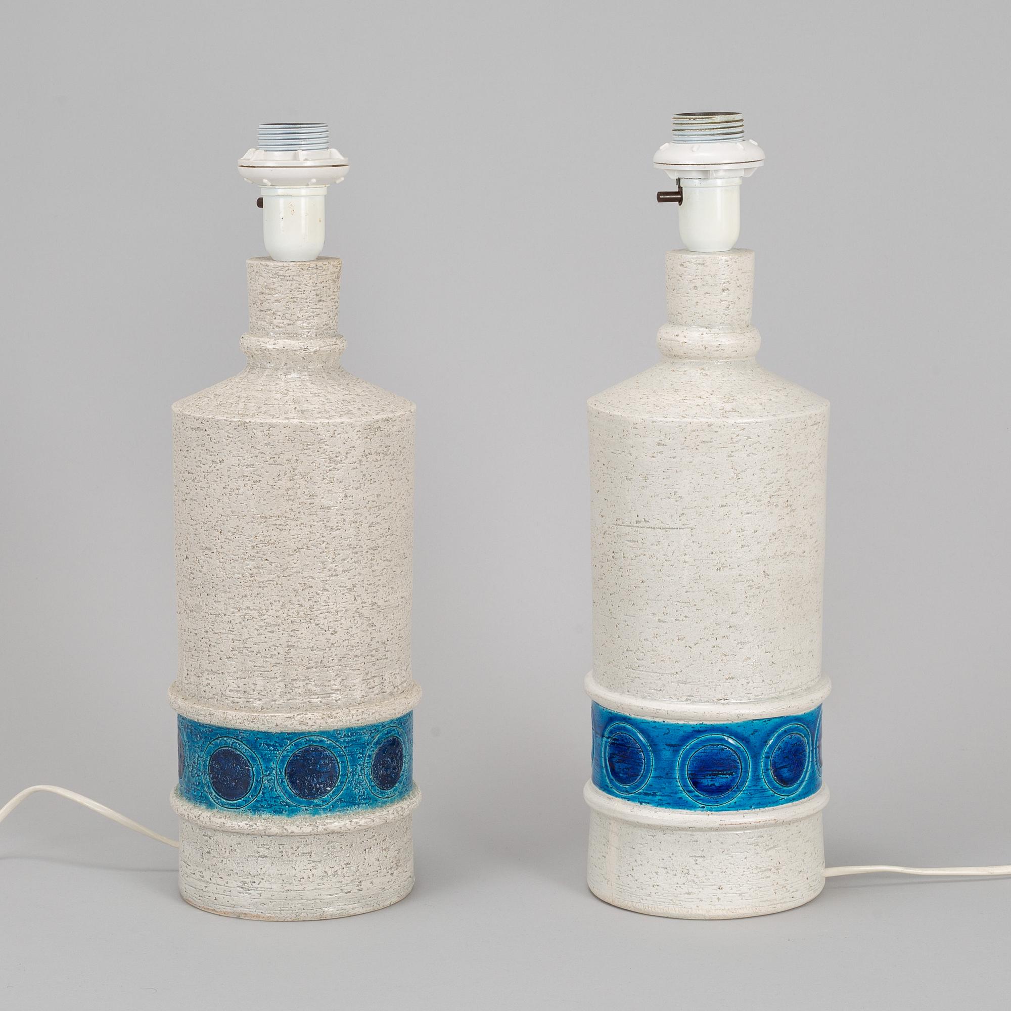 Pair of table lamps, stoneware, Bitossi, 1960/70s.