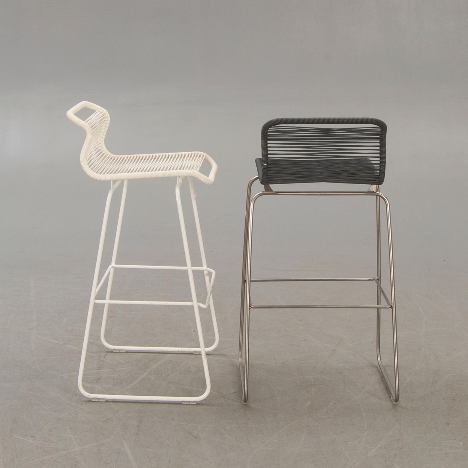 A set of two Verner Panton Tivoli bar stools 21st century.