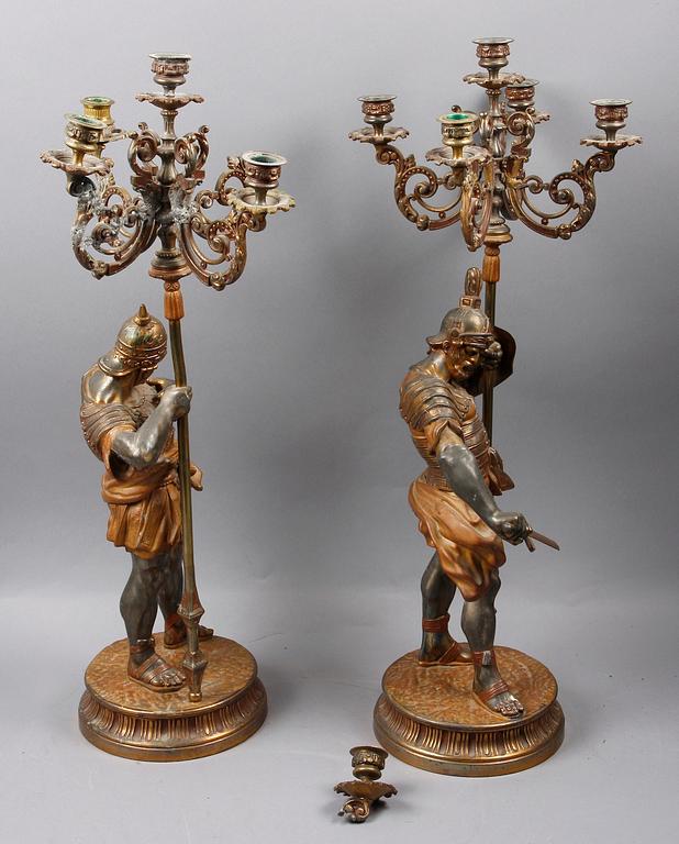 KANDELABRAR, ett par. 1800-talets andra hälft.