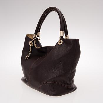 LANCEL FRENCH FLAIR GRAINED LEATHER TOTE BAG.