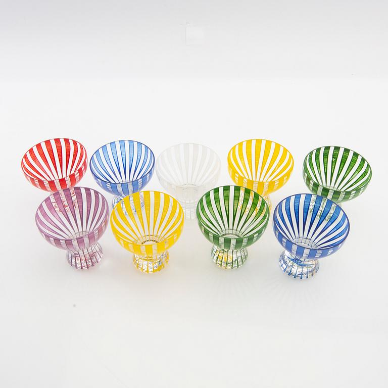 Bengt Orup, glas 9 st  "Strikt", Johansfors 1950-tal.