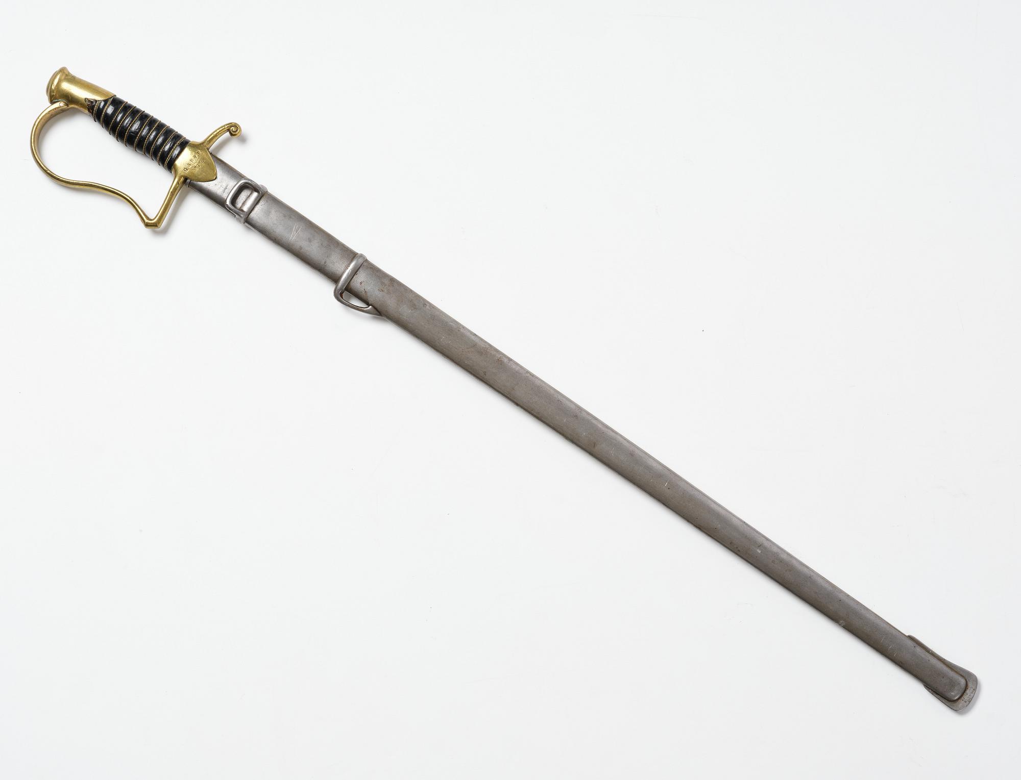 A Swedish artillery sword, 1889 pattern, with scabbard.