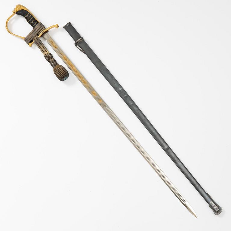Sabre, Swedish, 1899 pattern, for infantry officer. with scabbard.