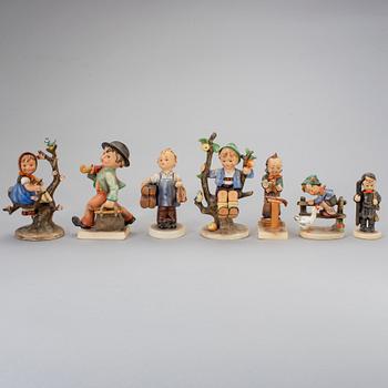 FIGURER, 7 st, porslin, Hummel, Goebel, 1900-talets andra hälft.
