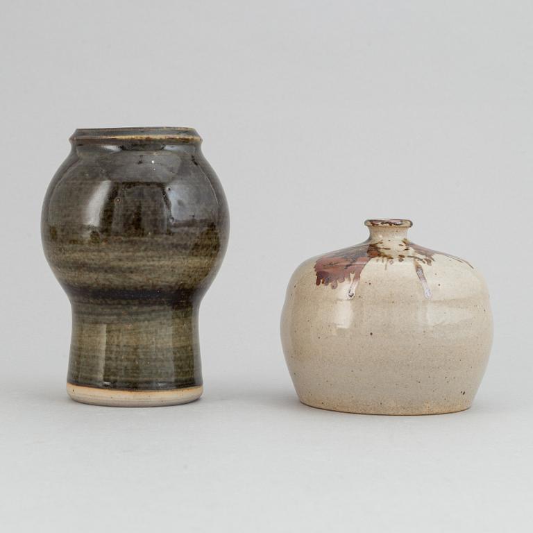 Claes Thell, John Andersson, Höganäs and Wallåkra, a set of four stoneware vases, second half of the 20th Century.