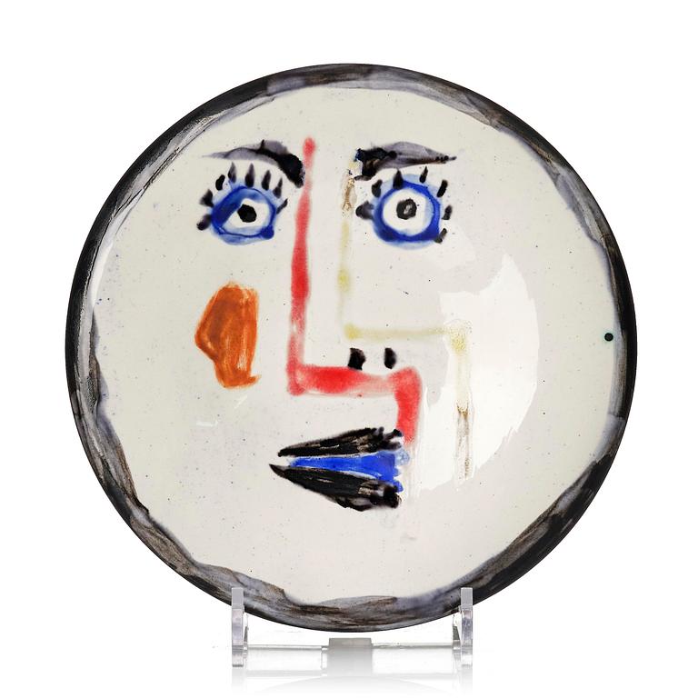 Pablo Picasso, "Visage no 192" (A.R. 492), fat, fajans, Madoura, Vallauris, Frankrike, efter 1963.