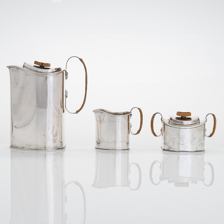 Anita Sarlin, a three piece silver coffee set, Tillander, Helsinki 1950.